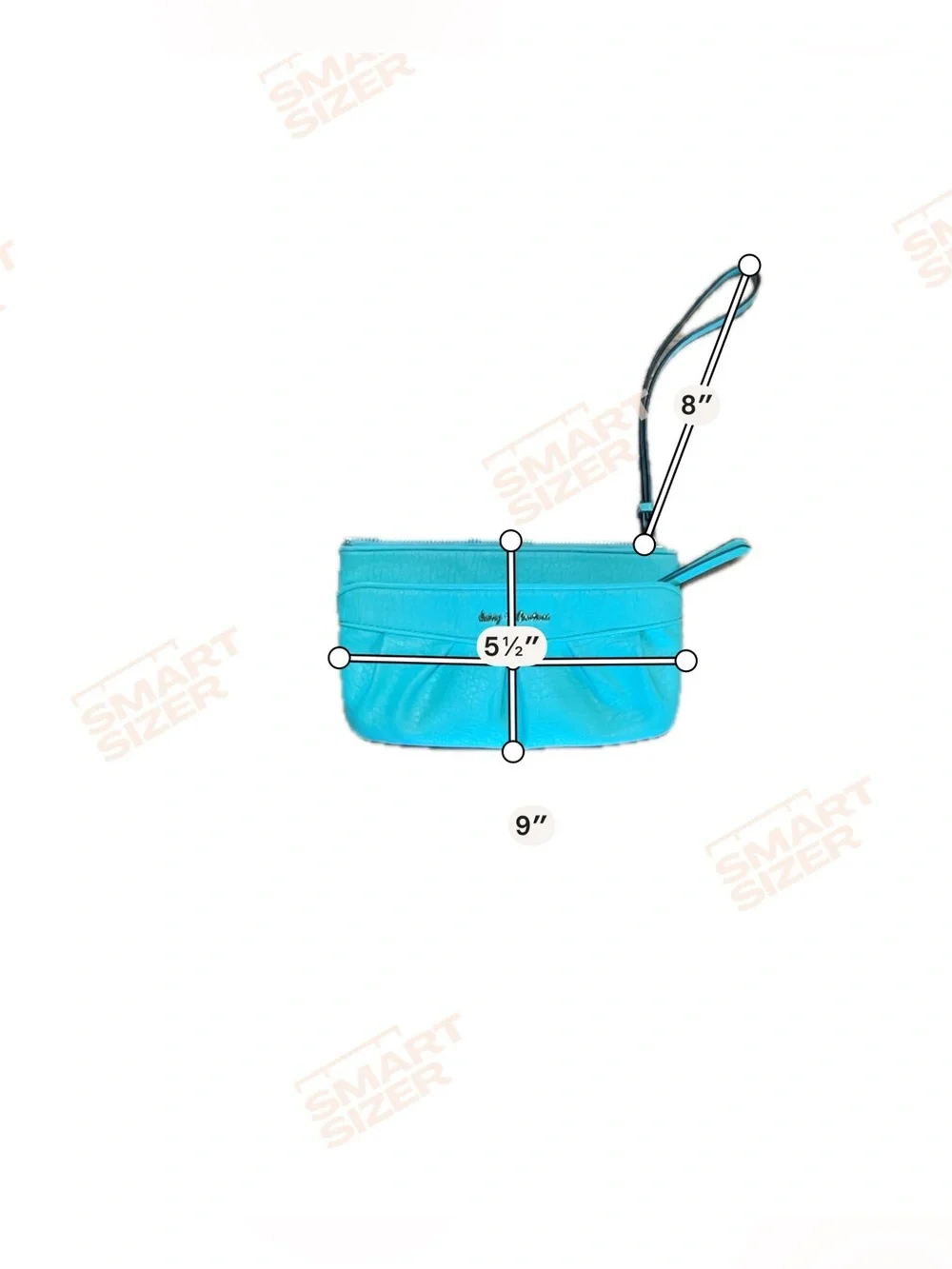 NWOT - Juicy Couture Aqua Teal Pleated Faux Leather Wristlet Clutch